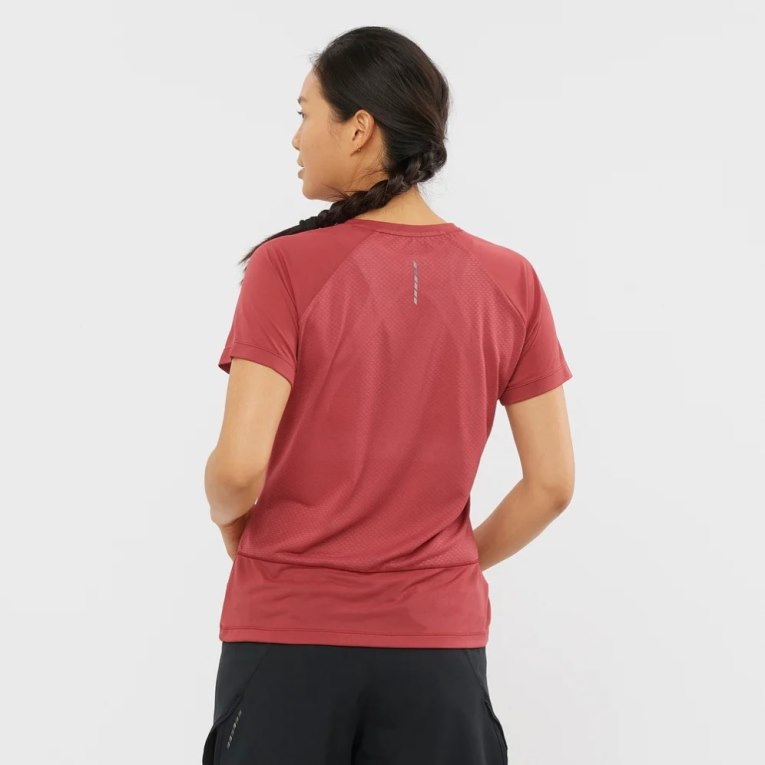 Red Salomon Cross Rebel Short Sleeve Women's T-Shirts | IE QS9186